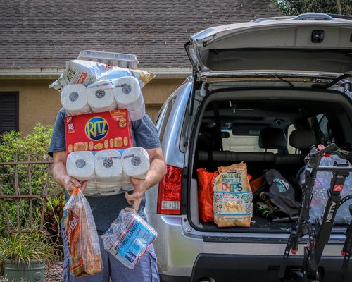 Close up of someone carrying groceries comfortably without straining
